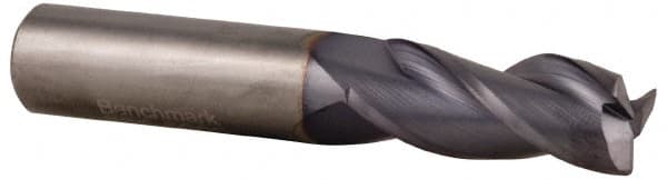 Accupro - 9/32", 3 Flute, Single End, Solid Carbide, 0.02" Corner Radius End Mill - 2-1/2" OAL, 35° Helix, Right Hand Flute, 13/16" LOC, Right Hand Cut - Makers Industrial Supply