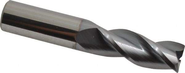 Accupro - 5/8", 3 Flute, Single End, Solid Carbide, 0.03" Corner Radius End Mill - 3-1/2" OAL, 35° Helix, Right Hand Flute, 1-5/8" LOC, Right Hand Cut - Makers Industrial Supply