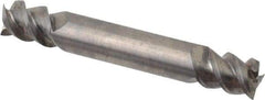 Accupro - 3/8", 1/2" LOC, 3/8" Shank Diam, 2-1/2" OAL, 3 Flute, Solid Carbide Square End Mill - Double End, Uncoated, Spiral Flute, 60° Helix, Centercutting, Right Hand Cut, Right Hand Flute - Makers Industrial Supply