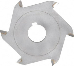 Made in USA - 4" Diam x 3/32" Blade Thickness x 1" Arbor Hole Diam, 6 Tooth Slitting and Slotting Saw - Arbor Connection, Right Hand, Uncoated, Carbide-Tipped, Contains Keyway - Makers Industrial Supply