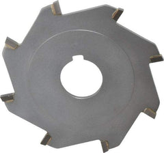 Made in USA - 4" Diam x 1/8" Blade Thickness x 1" Arbor Hole Diam, 8 Tooth Slitting and Slotting Saw - Arbor Connection, Right Hand, Uncoated, Carbide-Tipped, Contains Keyway - Makers Industrial Supply