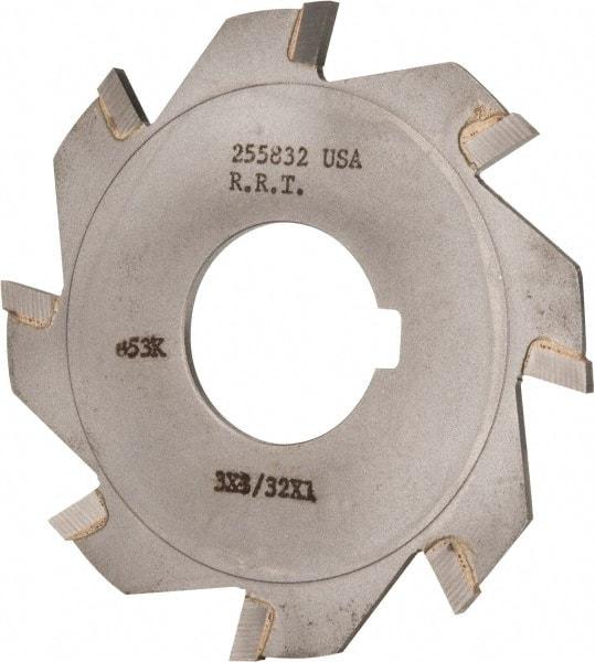 Made in USA - 3" Diam x 3/32" Blade Thickness x 1" Arbor Hole Diam, 8 Tooth Slitting and Slotting Saw - Arbor Connection, Right Hand, Uncoated, Carbide-Tipped, Contains Keyway - Makers Industrial Supply