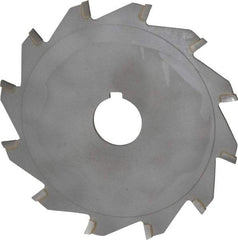 Made in USA - 5" Diam x 3/32" Blade Thickness x 1" Arbor Hole Diam, 12 Tooth Slitting and Slotting Saw - Arbor Connection, Right Hand, Uncoated, Carbide-Tipped, Contains Keyway - Makers Industrial Supply