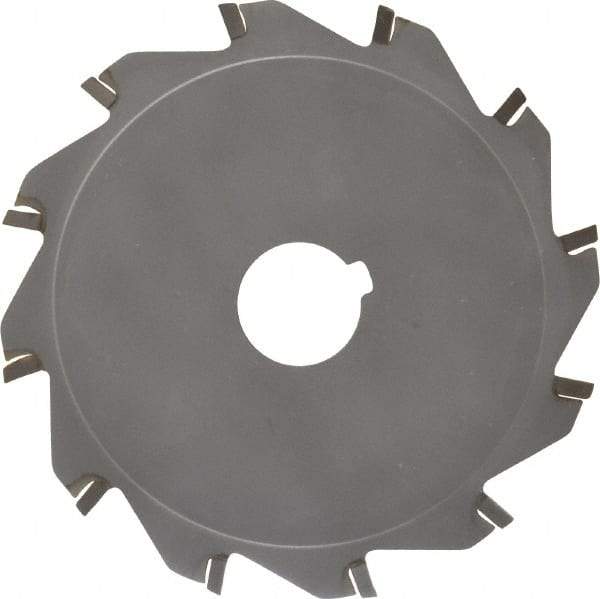 Made in USA - 5" Diam x 1/8" Blade Thickness x 1" Arbor Hole Diam, 12 Tooth Slitting and Slotting Saw - Arbor Connection, Right Hand, Uncoated, Carbide-Tipped, Contains Keyway - Makers Industrial Supply