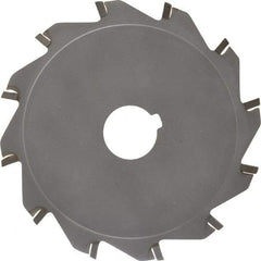 Made in USA - 5" Diam x 1/8" Blade Thickness x 1" Arbor Hole Diam, 12 Tooth Slitting and Slotting Saw - Arbor Connection, Right Hand, Uncoated, Carbide-Tipped, Contains Keyway - Makers Industrial Supply