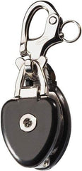 Ronstan - 3, 310 Lbs. Load Limit, Side Release Snatch Block - Single Sheave, 2 Inch Outside Diameter, Fibrous Rope, 5/8 Inch Diameter, Stainless Steel 316, Stainless Finish - Makers Industrial Supply