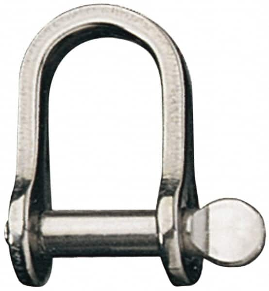 Ronstan - 1/4" Nominal Chain Size, 1.5 Ton Stainless Steel Screw D Shackle - 1/4" Diam, 1/4" Pin Diam, 9/16" High Inside Jaw, 9/16" Inside Width, 3/4" Max Body Thickness - Makers Industrial Supply