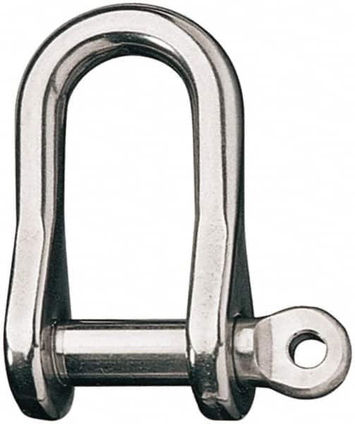 Ronstan - 1/2" Nominal Chain Size, 8.25 Ton Stainless Steel Screw D Shackle - 1/2" Diam, 1/2" Pin Diam, 1-5/8" High Inside Jaw, 3/4" Inside Width, 7/8" Max Body Thickness - Makers Industrial Supply