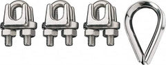 Ronstan - 1/4" Wire Rope Thimble Clip Kit - 316 Stainless Steel, Electropolished - Makers Industrial Supply