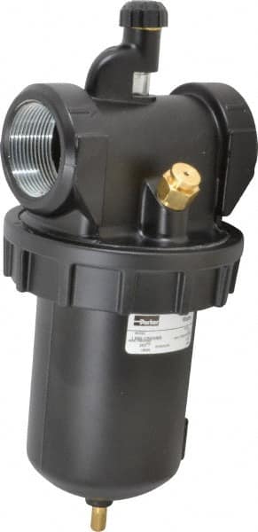 Parker - 1-1/2 NPT Port, 250 Max psi, Heavy-Duty Lubricator - Zinc Bowl with Sight Glass, Cast Aluminum Body, 400 CFM, 150°F Max, 4.97" Wide x 11.03" High - Makers Industrial Supply