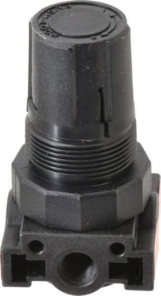 Parker - 1/4 NPT Port, Plastic Miniature Regulator - 0 to 125 psi Range, 150 Max psi Supply Pressure, 1/8" Gauge Port Thread, 1.6" Wide x 3.1" High - Makers Industrial Supply