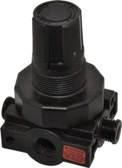 Parker - 1/4 NPT Port, Plastic Miniature Regulator - 0 to 25 psi Range, 150 Max psi Supply Pressure, 1/4" Gauge Port Thread, 2.06" Wide x 3.43" High - Makers Industrial Supply