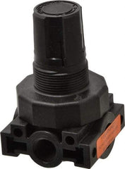 Parker - 1/4 NPT Port, Plastic Miniature Regulator - 0 to 25 psi Range, 150 Max psi Supply Pressure, 1/4" Gauge Port Thread, 2.06" Wide x 3.43" High - Makers Industrial Supply