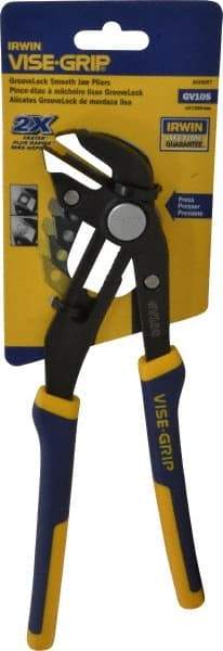 Irwin - 10" OAL, 2-1/4" Jaw Length, Groovelock Pliers - Smooth Jaw, Smooth Head, ProTouch Handles - Makers Industrial Supply