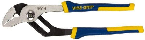 Irwin - 10" OAL, 2" Jaw Length, Groove Joint Pliers - Serrated Jaw, Straight Head, ProTouch Handles - Makers Industrial Supply