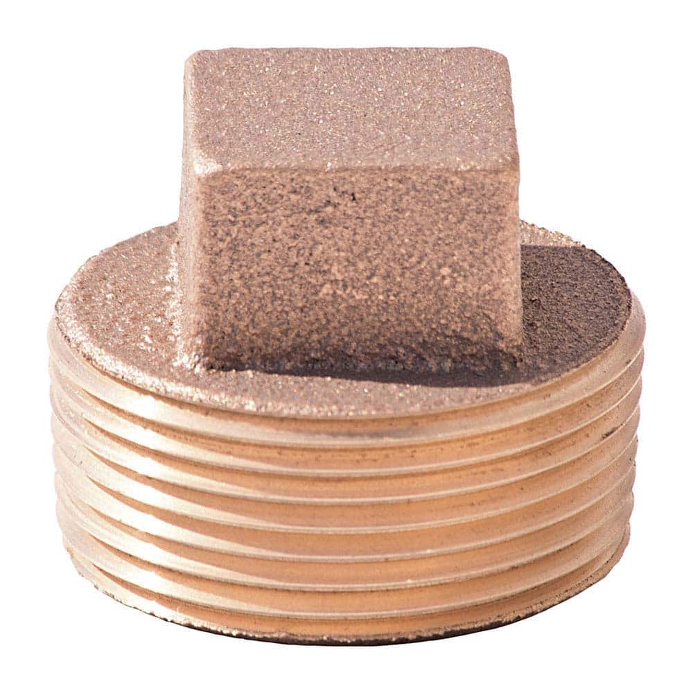 Merit Brass - Brass & Chrome Pipe Fittings Type: Square Head Plug Fitting Size: 1 - Makers Industrial Supply