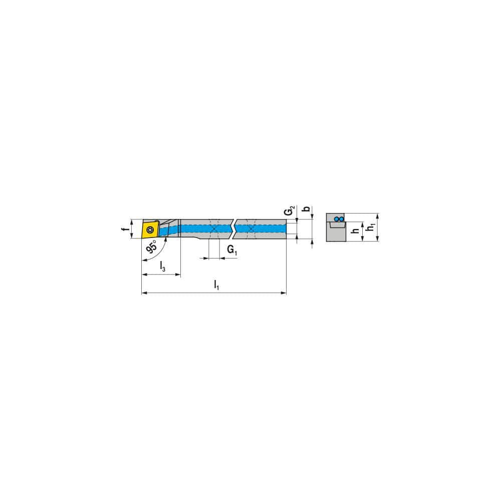 Indexable Turning Toolholders; Cutting Direction: Right Hand; Compatible Insert Size Code: CC..09T3; Toolholder Style: SCLCR; Rake: Positive; Rake Angle: 7.000; Multi-use Tool: No; Lead Angle: 95.0; Insert Holding Method: Screw; Shank Width (mm): 12.00; S