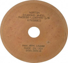 Norton - 3" Diam x 1/2" Hole x 0.01" Thick, 220 Grit Surface Grinding Wheel - Diamond, Type 1A1, Very Fine Grade, Metal Bond - Makers Industrial Supply