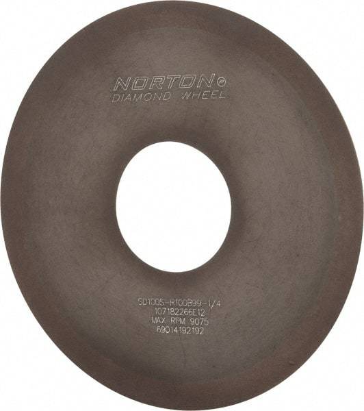 Norton - 4" Diam x 1-1/4" Hole x 1/32" Thick, 100 Grit Surface Grinding Wheel - Diamond, Type 1A1, Fine Grade, Resinoid Bond - Makers Industrial Supply