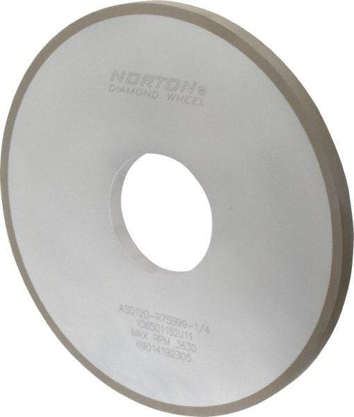 Norton - 10" Diam x 3" Hole x 1/2" Thick, 120 Grit Surface Grinding Wheel - Diamond, Type 1A1, Fine Grade, Resinoid Bond - Makers Industrial Supply