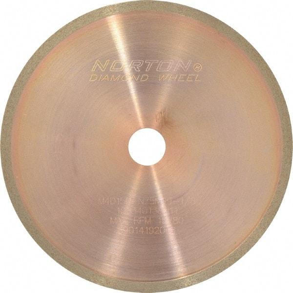 Norton - 4" Diam x 1/2" Hole, 150 Grit Surface Grinding Wheel - Diamond, Type 1A1R, Medium Grade - Makers Industrial Supply