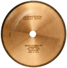 Norton - 5" Diam x 1/2" Hole, 150 Grit Surface Grinding Wheel - Diamond, Type 1A1R, Medium Grade - Makers Industrial Supply