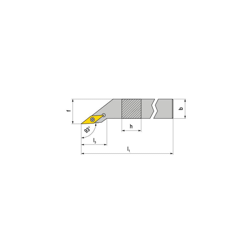 Indexable Turning Toolholders; Cutting Direction: Right Hand; Compatible Insert Size Code: VC..1103; Toolholder Style: SVJCR; Rake: Positive; Rake Angle: 7.000; Multi-use Tool: No; Lead Angle: 93.0; Insert Holding Method: Screw; Shank Width (mm): 12.00; S