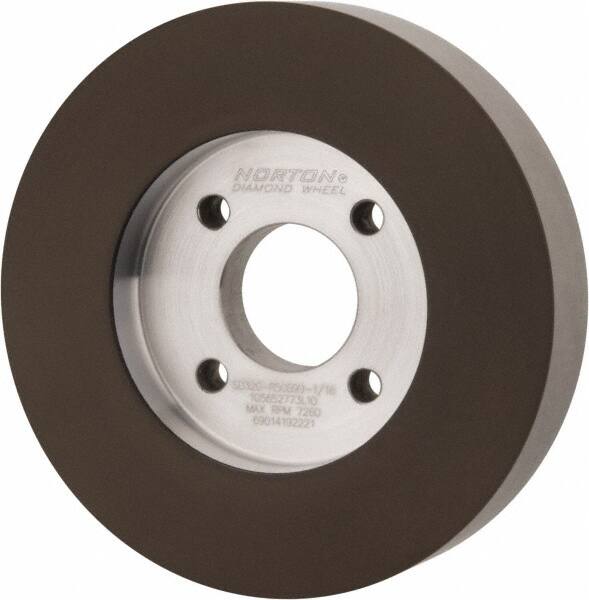 Norton - 5" Diam, 1-1/4" Hole Size, 1" Overall Thickness, 320 Grit, Type 6 Tool & Cutter Grinding Wheel - Extra Fine Grade, Diamond, Resinoid Bond - Makers Industrial Supply