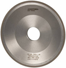 Norton - 6" Diam, 1-1/4" Hole Size, 3/4" Overall Thickness, 120 Grit, Type 12 Tool & Cutter Grinding Wheel - Fine Grade, CBN, Resinoid Bond - Makers Industrial Supply