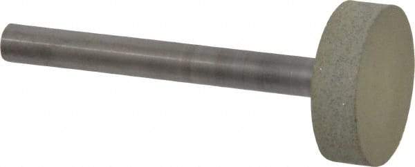 Norton - 1" Head Diam x 1/4" Head Thickness CBN Grinding Pin - 1/4" Shank Diam x 2-1/4" Shank Length, Fine Grade, 100 Grit - Makers Industrial Supply