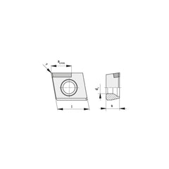 Milling Insert:  ZNHW 04T305ER-1204 CTL3215,  CTL3215,  Cubic Boron Nitride N/A Finish,