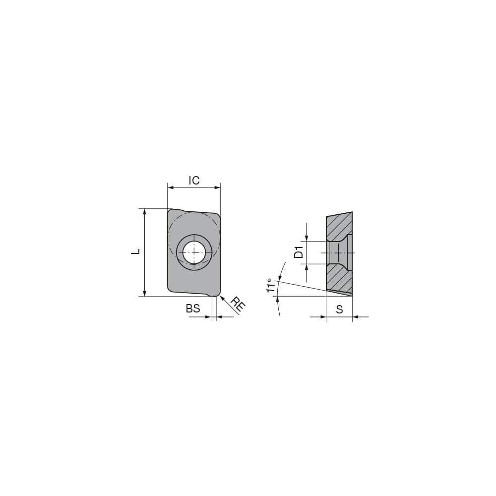 Milling Insert:  APKT 1003PDSR-29M CTCP230,  CTCP230,  Solid Carbide N/A Finish,