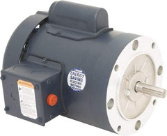 Leeson - 1 Max hp, 1,800 Max RPM, Capacitor Start Electric AC DC Motor - 115/230 V Input, Single Phase, 56C Frame, C-Face Mount, TEFC Enclosure - Makers Industrial Supply