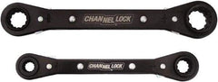 Channellock - 2 Piece, 5/16" to 3/4", 12 Point Ratcheting Box Wrench Set - Inch Measurement Standard, Black Oxide Finish - Makers Industrial Supply