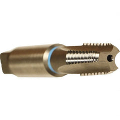 Emuge - 1/2-14 NPT, 5 Flutes, Bright Finish, Cobalt, Interrupted Thread Pipe Tap - 3-1/8 Inch Overall Length, 11/16 Inch Shank Diameter, 1.38 Inch Thread Length, 0.51 Inch Square Size, Modified Bottoming Chamfer, Series KEG - Exact Industrial Supply