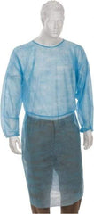 PRO-SAFE - Size Universal Blue Isolation Gown without Pockets - Polypropylene, Tie Front, Open Cuffs - Makers Industrial Supply