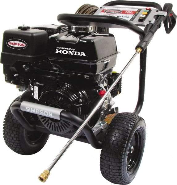 Simpson - Gas, 11.7 hp, 4,200 psi, 4 GPM, Cold Water Pressure Washer - AAA Triplex, 50' x 3/8" Hose - Makers Industrial Supply