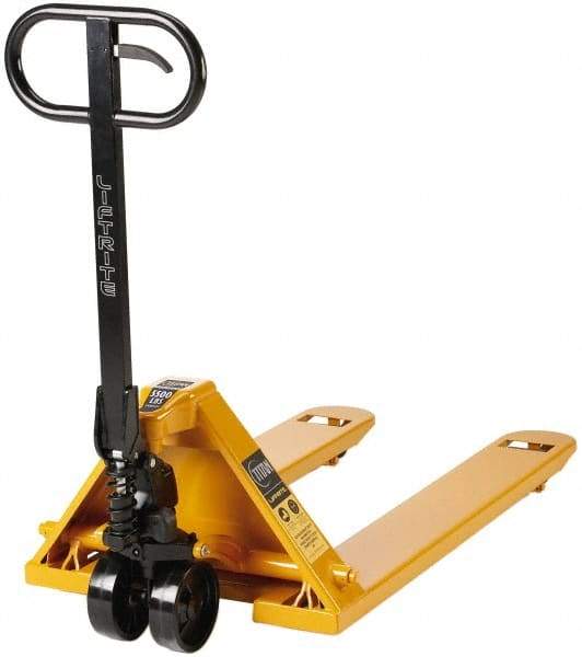 Lift-Rite - 5,500 Lb Capacity, 7-7/8" Lift Industrial Pallet Truck - 3" Min Lift Height, 48" Fork Length x 7" Fork Width, 27" Overall Width - Makers Industrial Supply