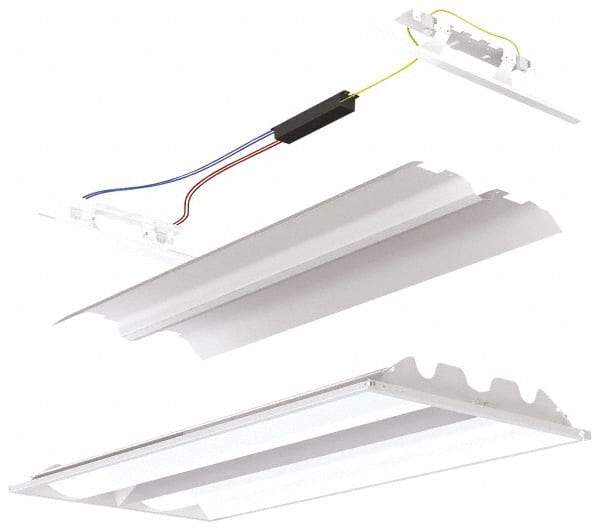 Cooper Lighting - 2 Lamp, 17 Watts, 2 x 2', Electronic Start Troffer Light Fixture Retrofit Kit - White Fluorescent Lamp - Makers Industrial Supply