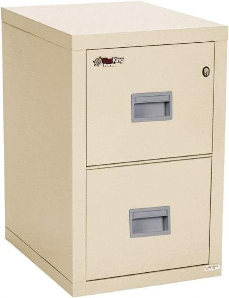 FireKing - 17-3/4" Wide x 27-3/4" High x 22-1/8" Deep, 2 Drawer Vertical File - Steel, Parchment - Makers Industrial Supply