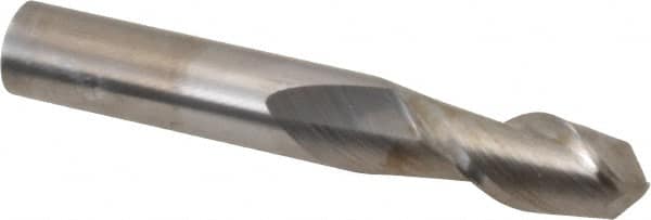 Accupro - 3/8" Diam, 7/8" LOC, 2 Flute Solid Carbide Ball End Mill - Uncoated, Single End, 2-1/2" OAL, 3/8" Shank Diam, Spiral Flute - Makers Industrial Supply