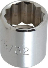 Proto - 25/32", 3/8" Drive, Standard Hand Socket - 12 Points, 1-3/16" OAL, Alloy Steel, Chrome Finish - Makers Industrial Supply