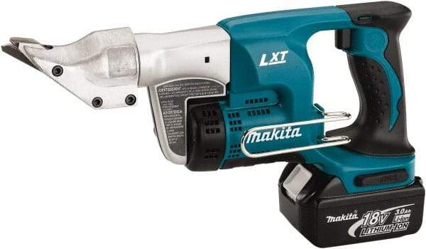 Makita - 2,800 SPM, Pistol Grip Handle, Handheld Cordless Shear - 18 Gauge Cutting Capacity - Makers Industrial Supply