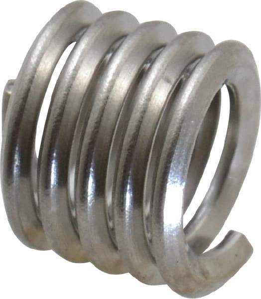 Recoil - #6-32 UNC, 0.207" OAL, Free Running Helical Insert - 4-3/4 Free Coils, Tanged, Stainless Steel, Bright Finish, 1-1/2D Insert Length - Makers Industrial Supply