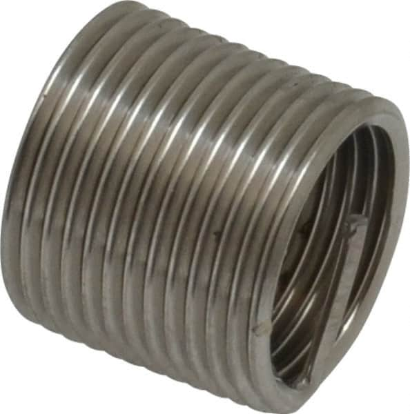 Recoil - 1/2-20 UNF, 3/4" OAL, Free Running Helical Insert - 12-3/8 Free Coils, Tanged, Stainless Steel, Bright Finish, 1-1/2D Insert Length - Makers Industrial Supply