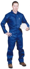 Stanco Safety Products - Size L, Royal Blue, Zipper, Arc Protection Coverall - 42 to 44" Chest, Indura, 7 Pockets, Elastic Waistband, Full Action Back, 2-Way Concealed Zipper - Makers Industrial Supply