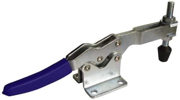 Gibraltar - 750 Lb Holding Capacity, Horizontal Handle, Manual Hold Down Toggle Clamp - 55° Handle Movement, 90° Bar Opening, U-Bar, Flanged Base, Carbon Steel - Makers Industrial Supply