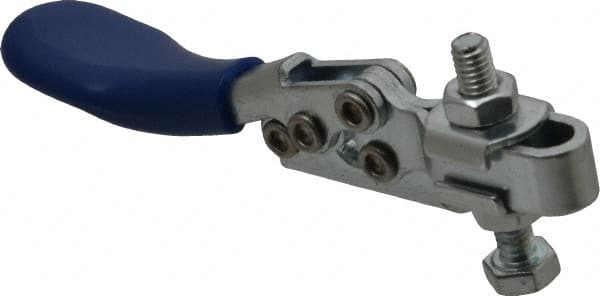 Gibraltar - 60 Lb Holding Capacity, Horizontal Handle, Manual Hold Down Toggle Clamp - 80° Handle Movement, 90° Bar Opening, U-Bar, Left Flanged Base, Carbon Steel - Makers Industrial Supply