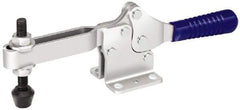 Gibraltar - 750 Lb Holding Capacity, Horizontal Handle, Manual Hold Down Toggle Clamp - 59° Handle Movement, 93° Bar Opening, U-Bar, Flanged Base, Electro-Plated Zinc, Carbon Steel - Makers Industrial Supply