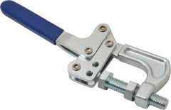 Gibraltar - 800 Lb Load Capacity, 1.25" Throat Depth, 8.28" OAL, Carbon Steel Plier Clamp - M12x1.75 Spindle, 2.94" Open Throat Height, Blue Handle - Makers Industrial Supply